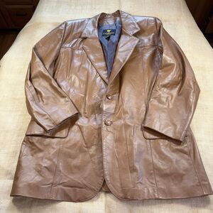 Vintage Freedom Men's Soft Leather 2-Button Blazer Jacket Size 46 Made in USA